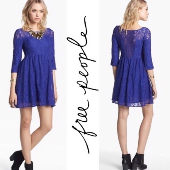 free people blue lace dress